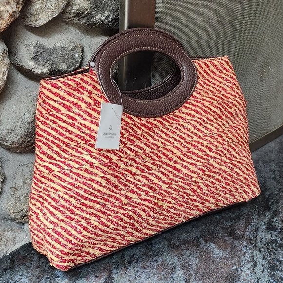 NWT Liz Claiborne Straw Clutch Handbag - Picture 5 of 14